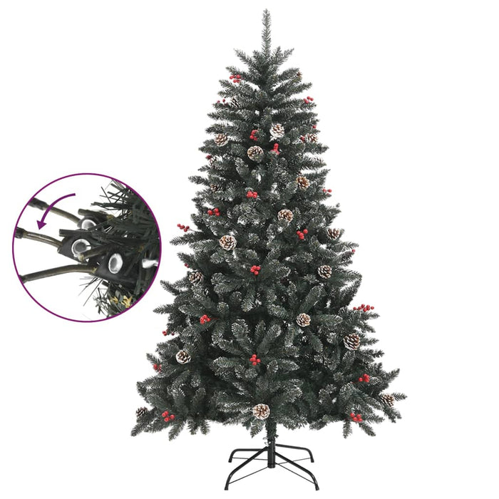 Albero di Natale Artificiale con Base Verde in PVC