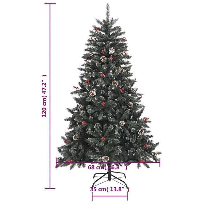 Albero di Natale Artificiale con Base Verde in PVC