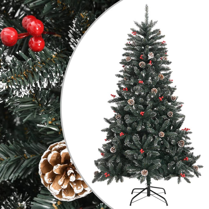 Albero di Natale Artificiale con Base Verde in PVC