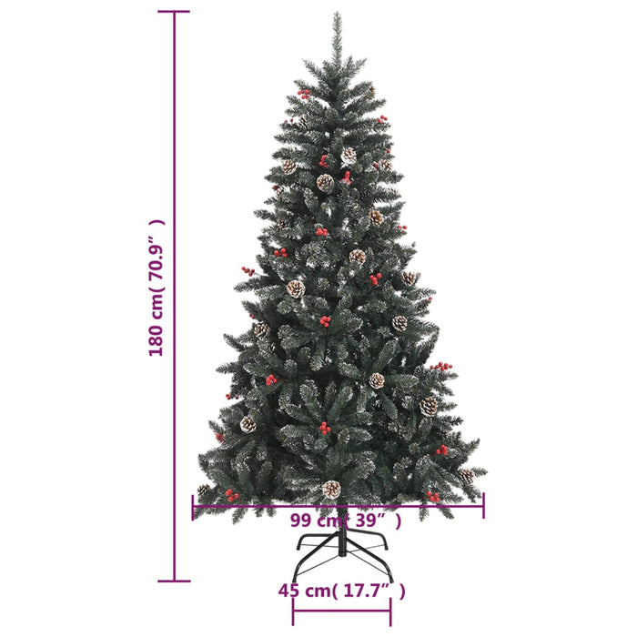 Albero di Natale Artificiale con Base Verde in PVC