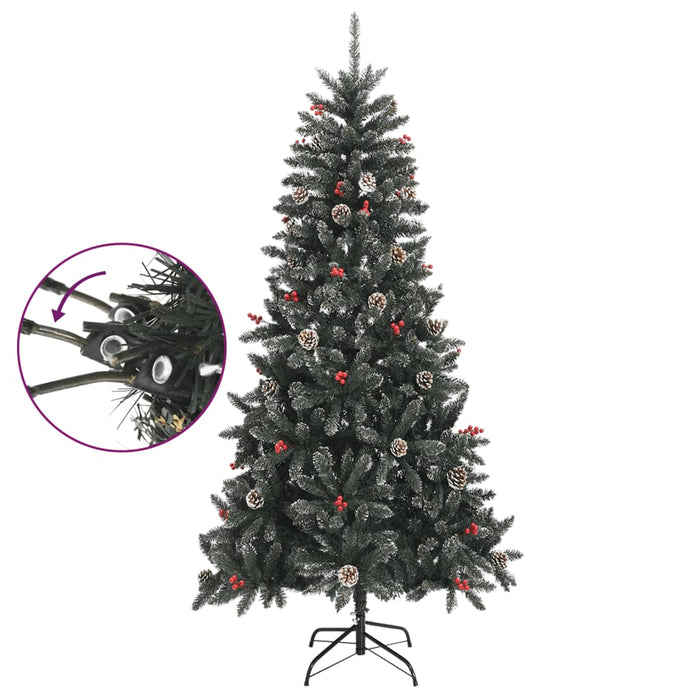 Albero di Natale Artificiale con Base Verde in PVC