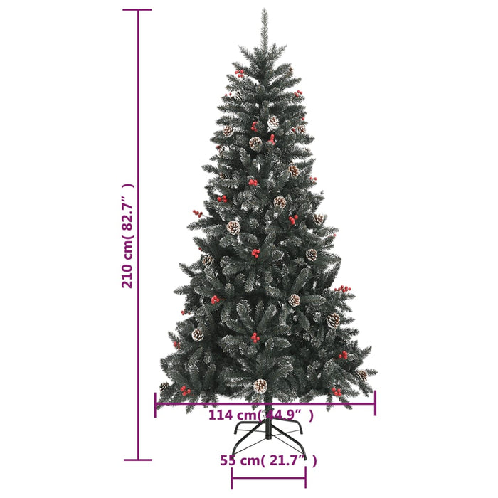 Albero di Natale Artificiale con Base Verde in PVC