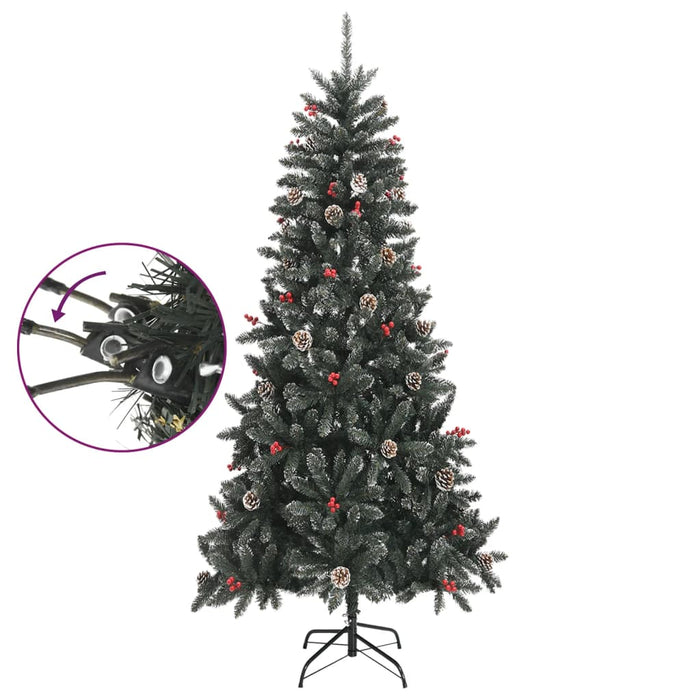 Albero di Natale Artificiale con Base Verde in PVC