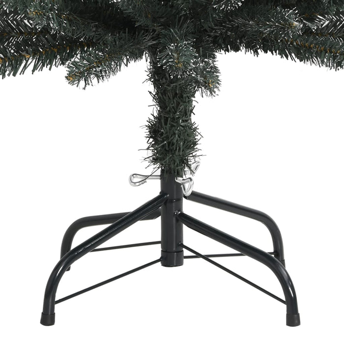 Albero di Natale Artificiale Sottile con Base Verde in PVC