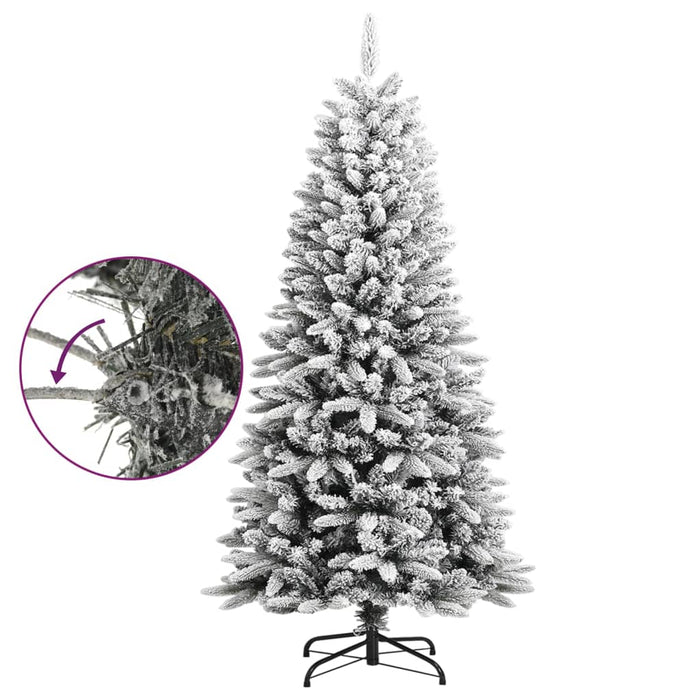 Albero di Natale Artificiale con Neve Floccata e LED in diverse dimensioni e materiali