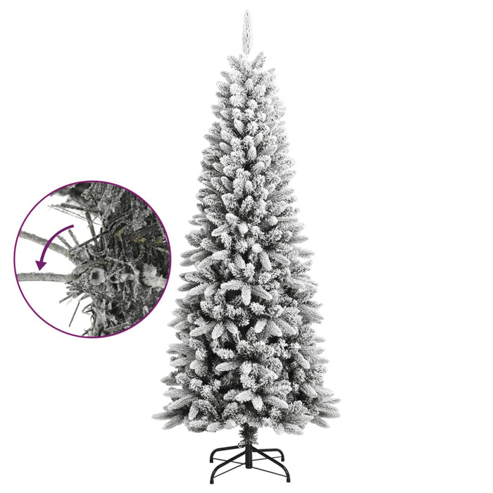 Albero di Natale Artificiale con Neve Floccata e LED in diverse dimensioni e materiali