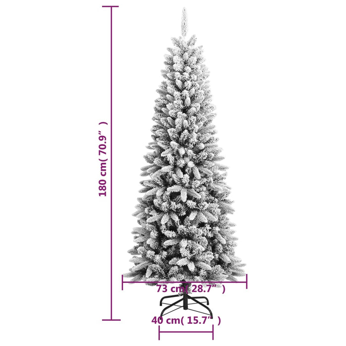 Albero di Natale Artificiale con Neve Floccata e LED in diverse dimensioni e materiali