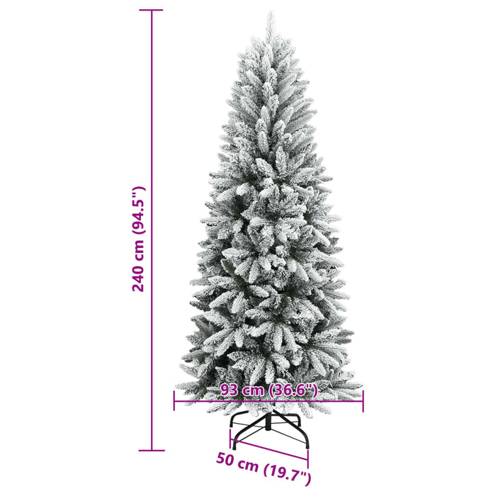 Albero di Natale Artificiale con Neve Floccata e LED in diverse dimensioni e materiali