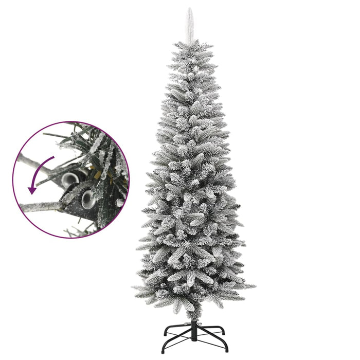 Albero di Natale Artificiale con Neve Floccata e LED in diverse dimensioni e materiali