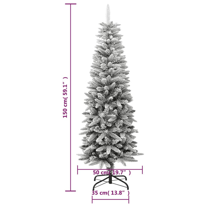 Albero di Natale Artificiale con Neve Floccata e LED in diverse dimensioni e materiali