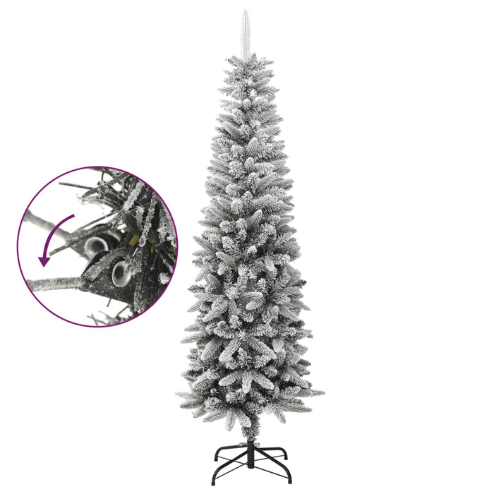 Albero di Natale Artificiale con Neve Floccata e LED in diverse dimensioni e materiali