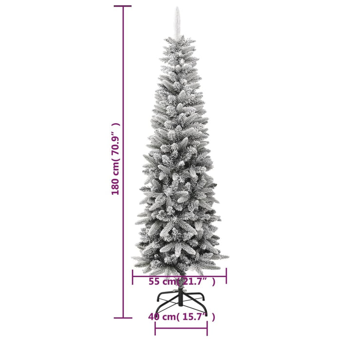 Albero di Natale Artificiale con Neve Floccata e LED in diverse dimensioni e materiali