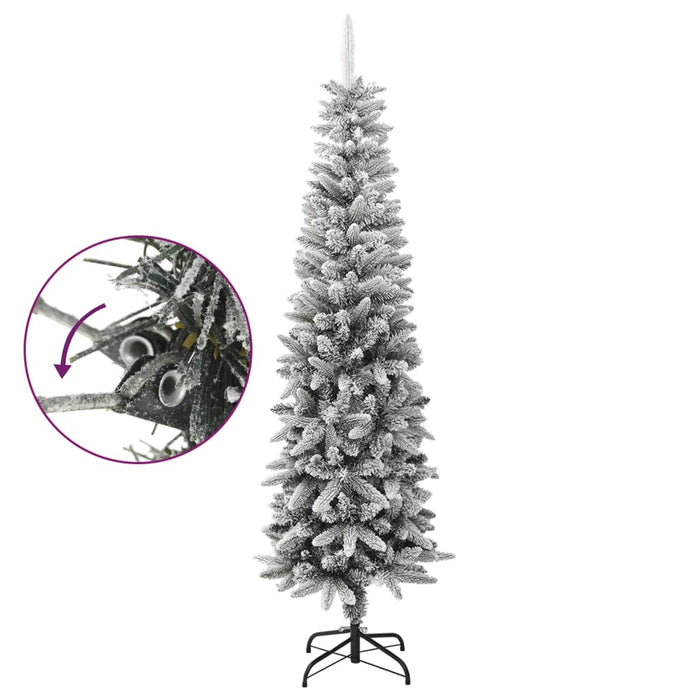 Albero di Natale Artificiale con Neve Floccata e LED in diverse dimensioni e materiali