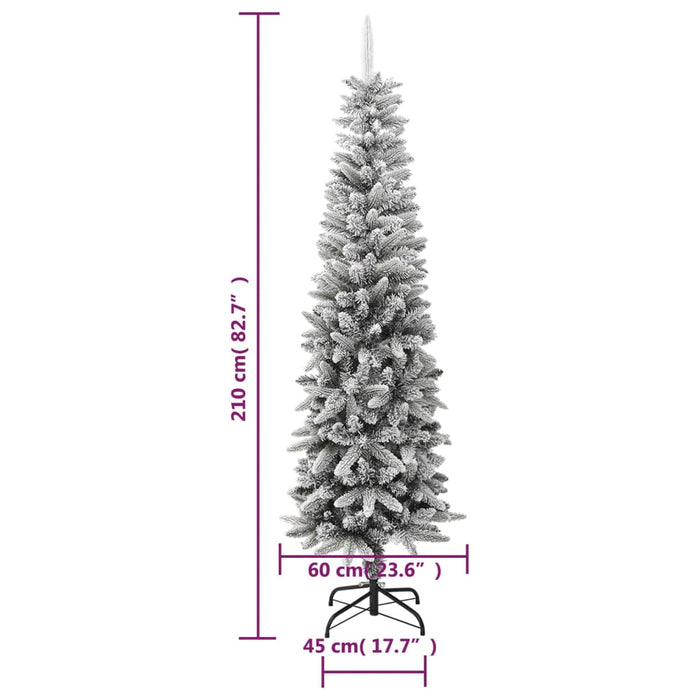 Albero di Natale Artificiale con Neve Floccata e LED in diverse dimensioni e materiali