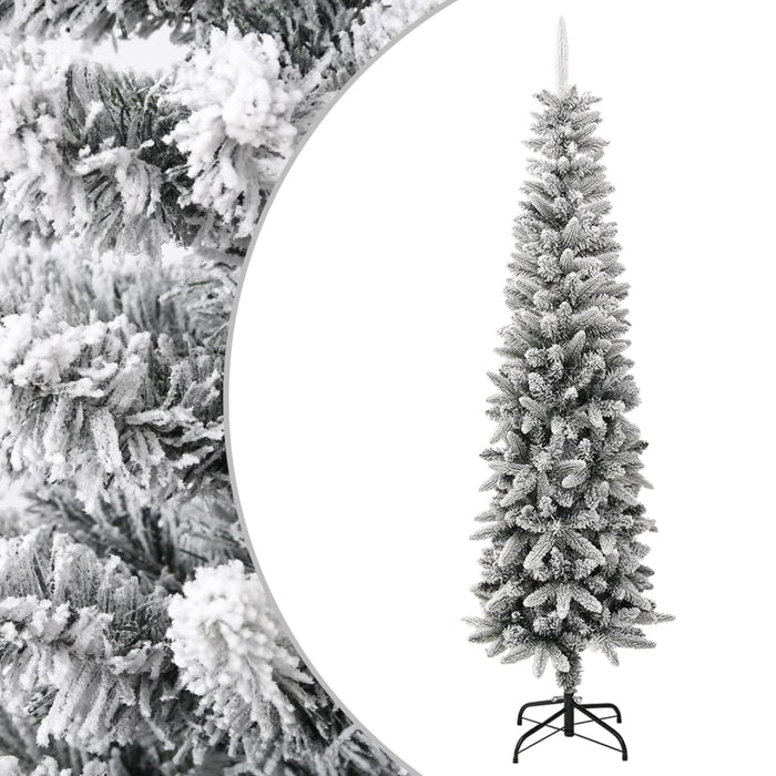 Albero di Natale Artificiale con Neve Floccata e LED in diverse dimensioni e materiali