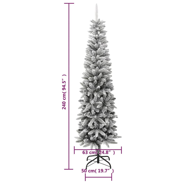 Albero di Natale Artificiale con Neve Floccata e LED in diverse dimensioni e materiali