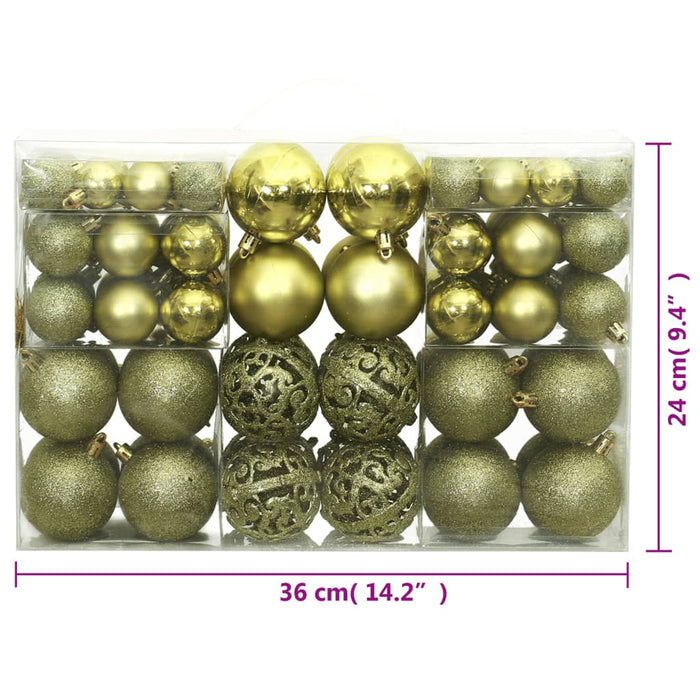 Set Palline di Natale 100 pz 3/4/6 cm