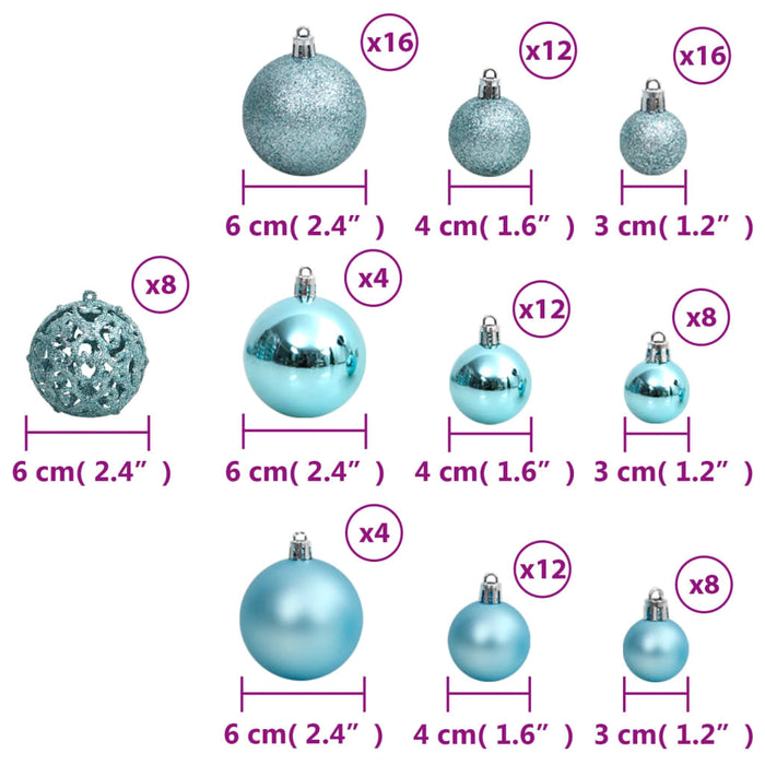 Set Palline di Natale 100 pz 3/4/6 cm