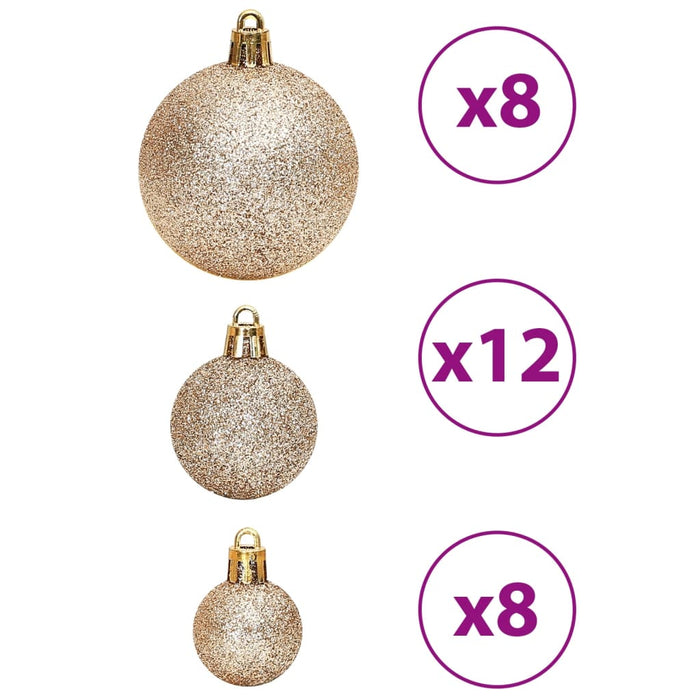 Set Palline di Natale 100 pz 3/4/6 cm