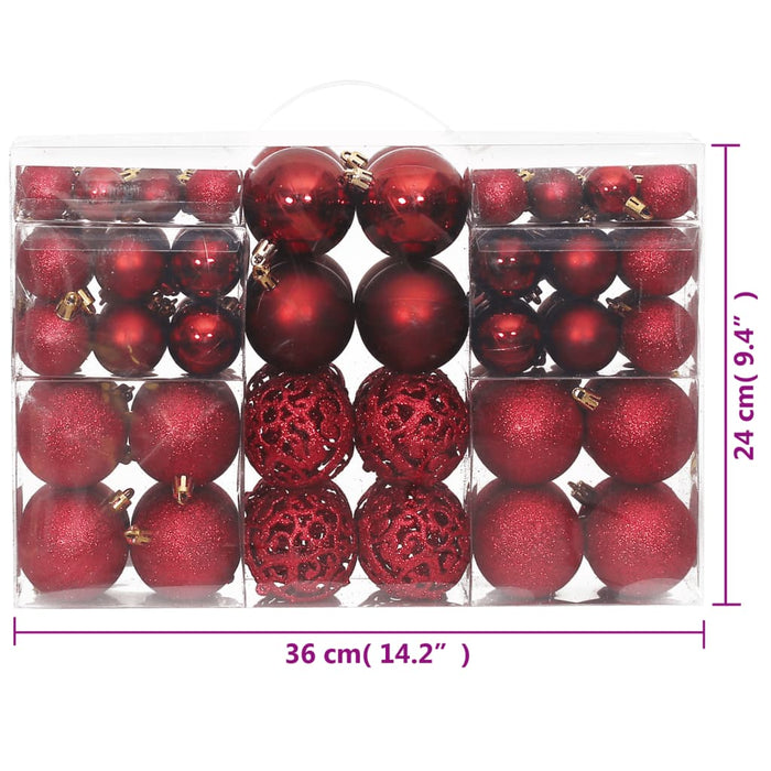 Set Palline di Natale 100 pz 3/4/6 cm