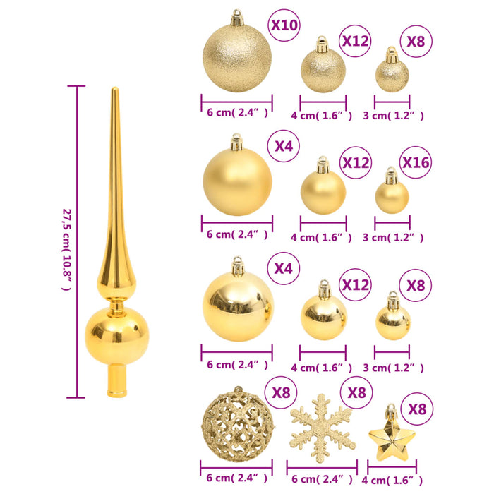 Set Palline di Natale 111 pz in Polistirene