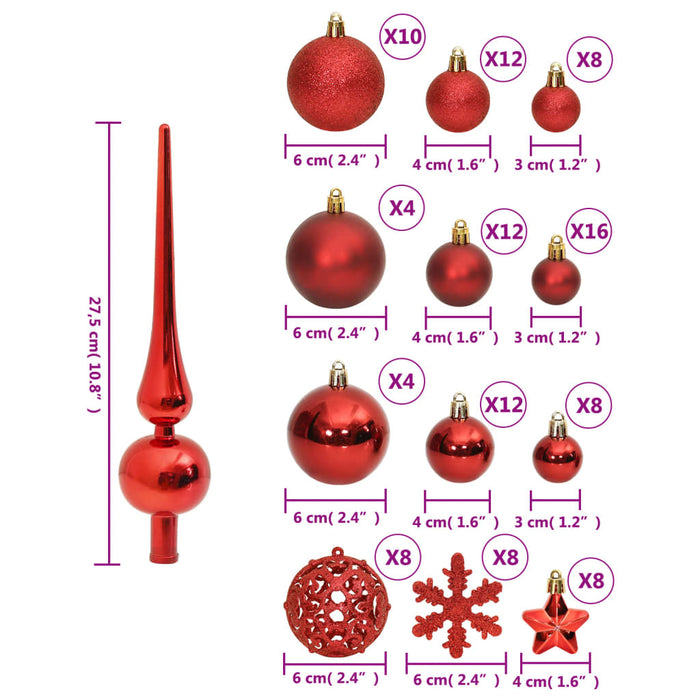 Set Palline di Natale 111 pz in Polistirene