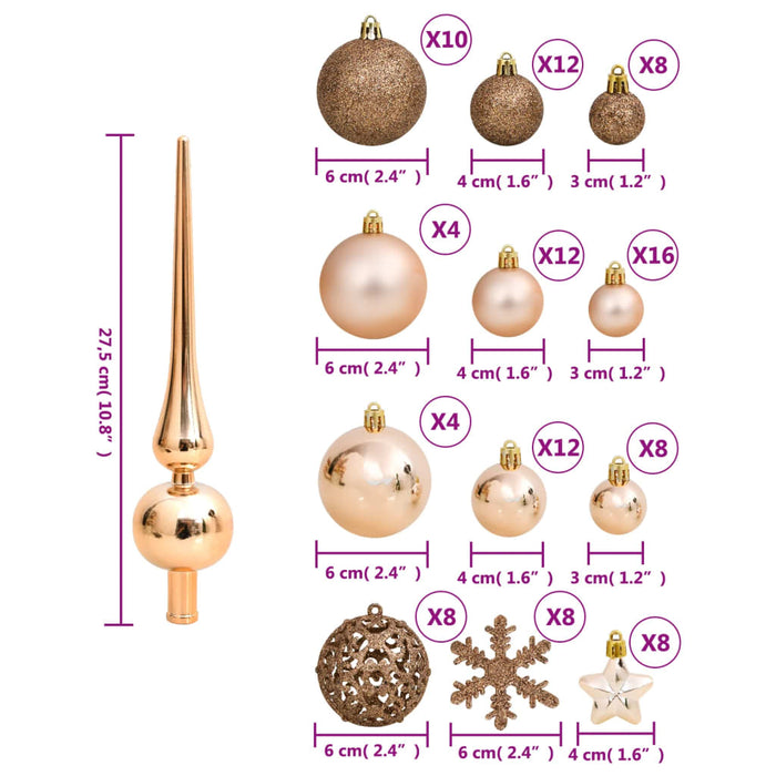 Set Palline di Natale 111 pz in Polistirene