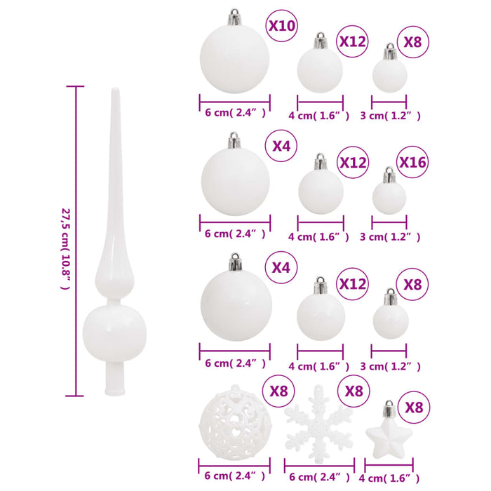 Set Palline di Natale 111 pz in Polistirene