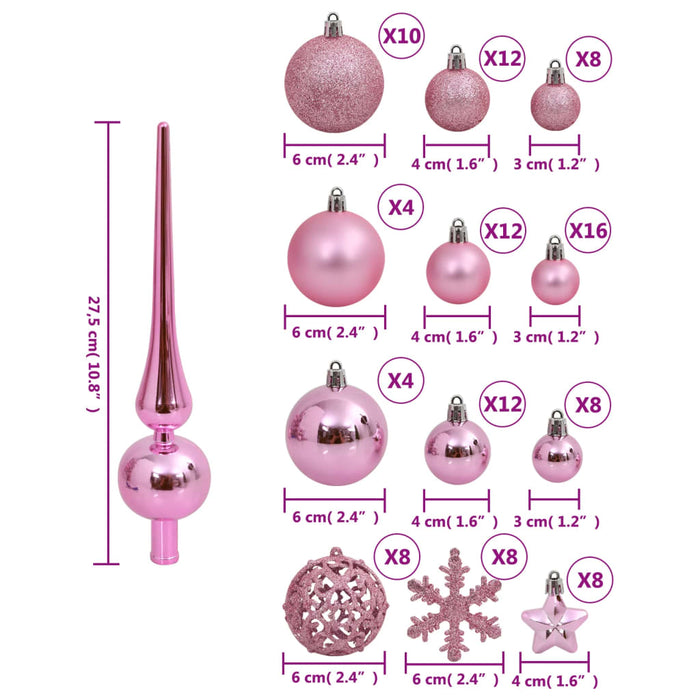 Set Palline di Natale 111 pz in Polistirene