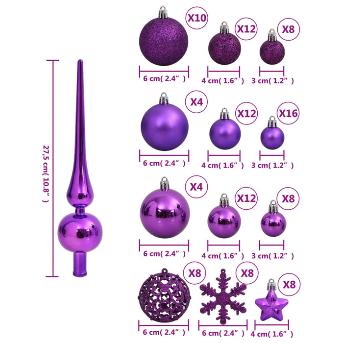 Set Palline di Natale 111 pz in Polistirene