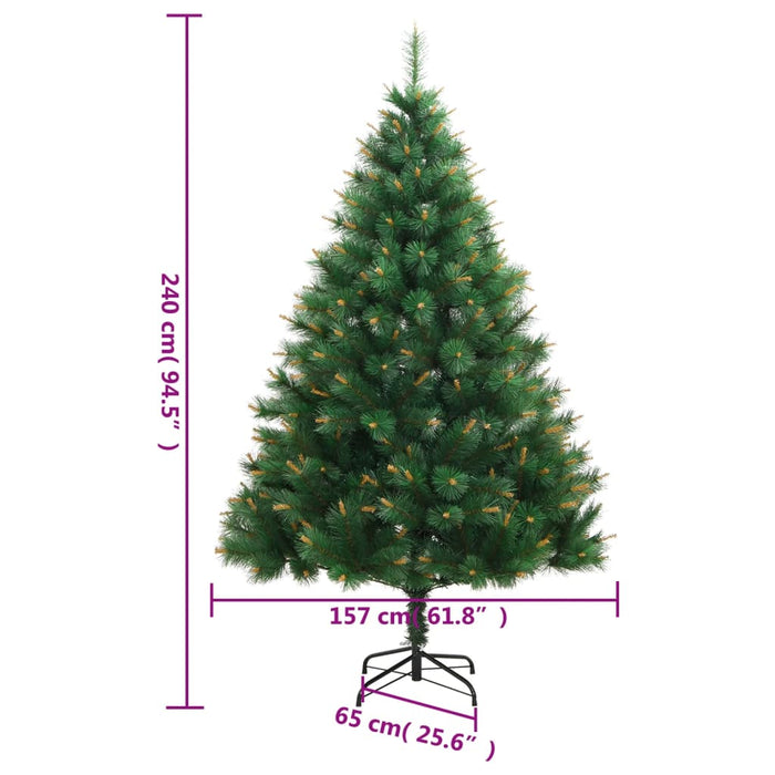 Albero di Natale Artificiale Incernierato con Base