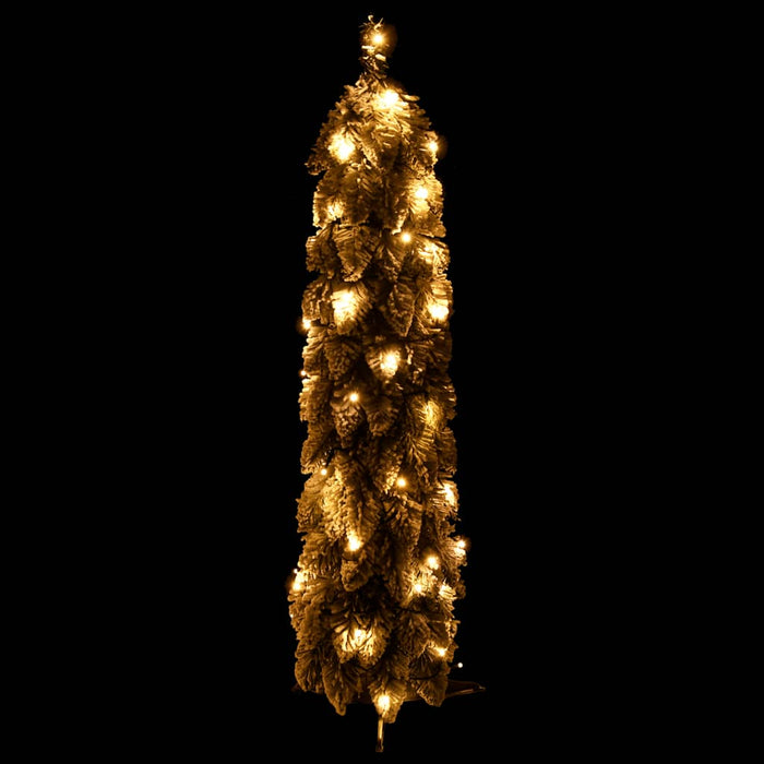 Albero di Natale Artificiale con Neve Floccata e LED in diverse dimensioni e materiali