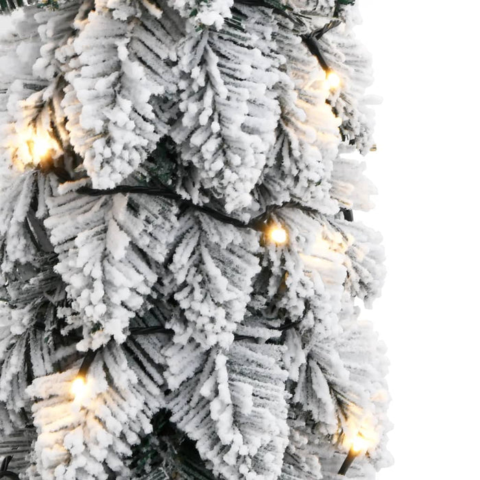 Albero di Natale Artificiale con Neve Floccata e LED in diverse dimensioni e materiali