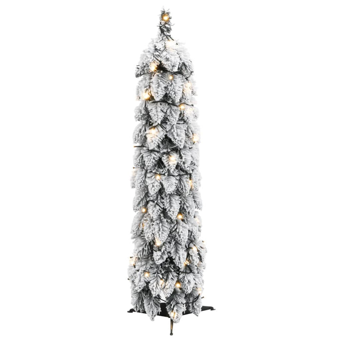 Albero di Natale Artificiale con LED e Neve Floccata