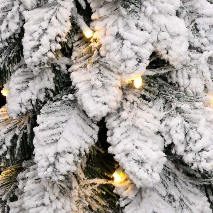 Albero di Natale Artificiale con LED e Neve Floccata