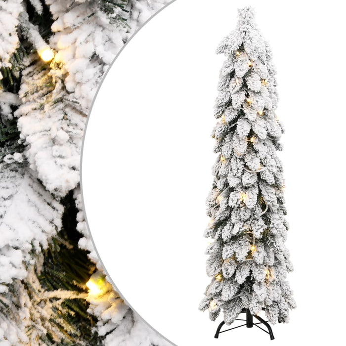 Albero di Natale Artificiale con LED e Neve Floccata