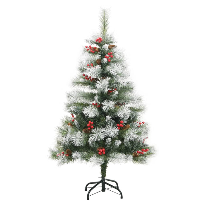 Albero Natale Artificiale Incernierato con Pigne e Bacche