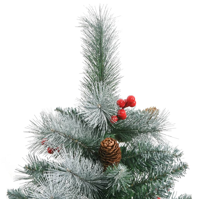 Albero Natale Artificiale Incernierato con Pigne e Bacche