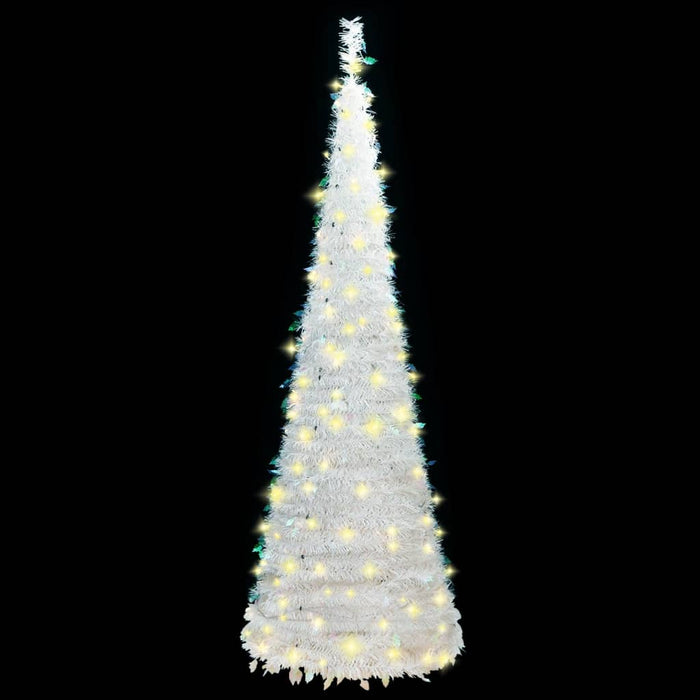 Albero di Natale Artificiale Pop-up con LED Neve Fioccata e Luminosità Variabile