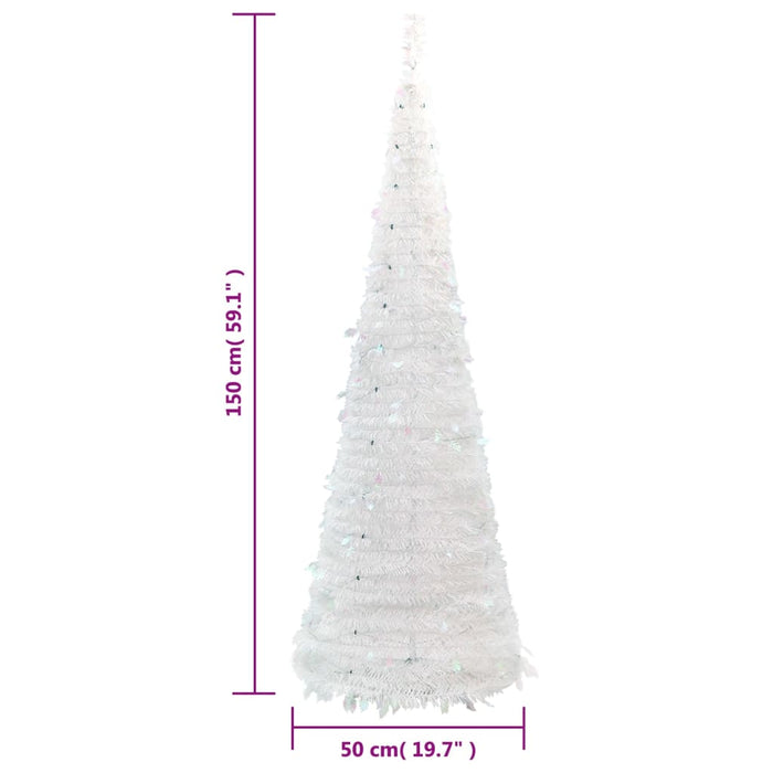 Albero di Natale Artificiale Pop-up con LED Neve Fioccata e Luminosità Variabile