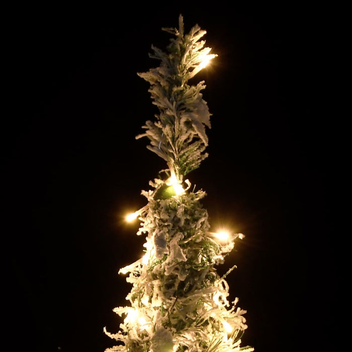 Albero di Natale Artificiale Pop-up con LED Neve Fioccata e Luminosità Variabile