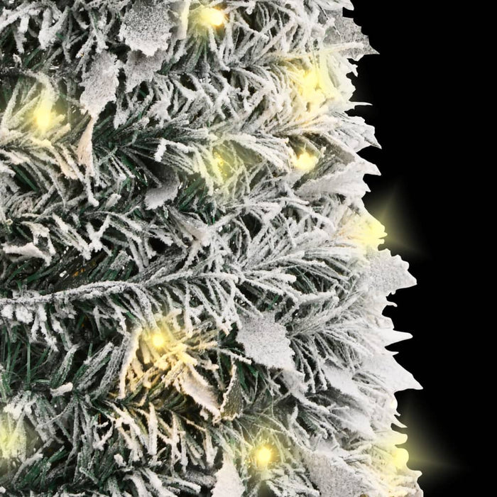 Albero di Natale Artificiale Pop-up con LED Neve Fioccata e Luminosità Variabile