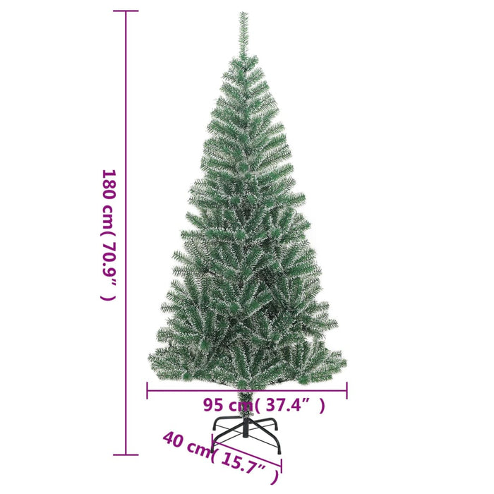 Albero di Natale Artificiale con Neve Fioccata Verde