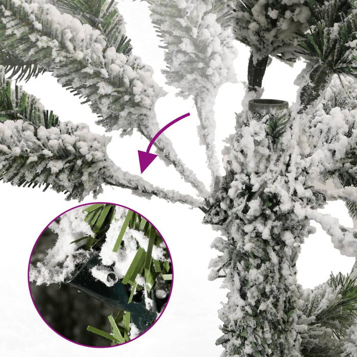 Albero di Natale Artificiale con Neve Fioccata Incernierato