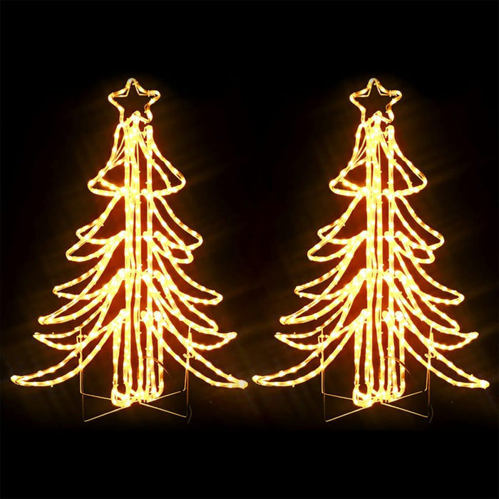 Figura Albero Natale Pieghevole con LED Bianco Caldo 87x87x93cm - Set di 2 e 3pz