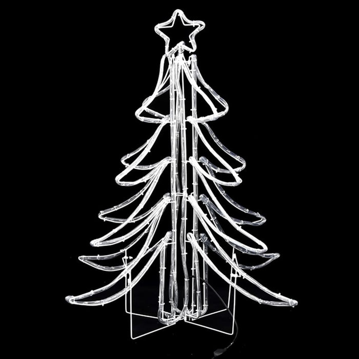 Figura Albero Natale Pieghevole con LED Bianco Caldo 87x87x93cm - Set di 2 e 3pz