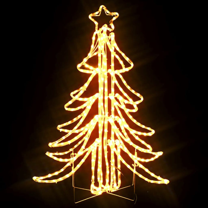 Figura Albero Natale Pieghevole con LED Bianco Caldo 87x87x93cm - Set di 2 e 3pz