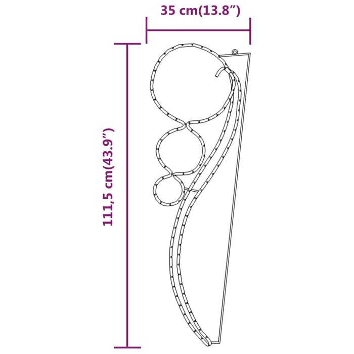 Stringhe Luci a Forma di Palle e Stella 111,5x35x4,5cm - 2pz, 4pz, 8pz, 12pz, 16pz