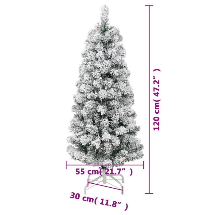 Albero di Natale Artificiale con Neve Fioccata Incernierato