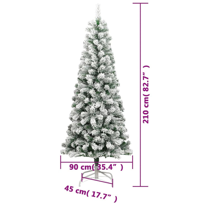 Albero di Natale Artificiale con Neve Fioccata Incernierato